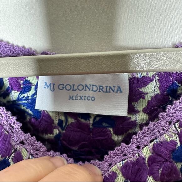 MI GOLONDRINA Printed Bateau Neckline Blouse in Size Small - Picture 2 of 5